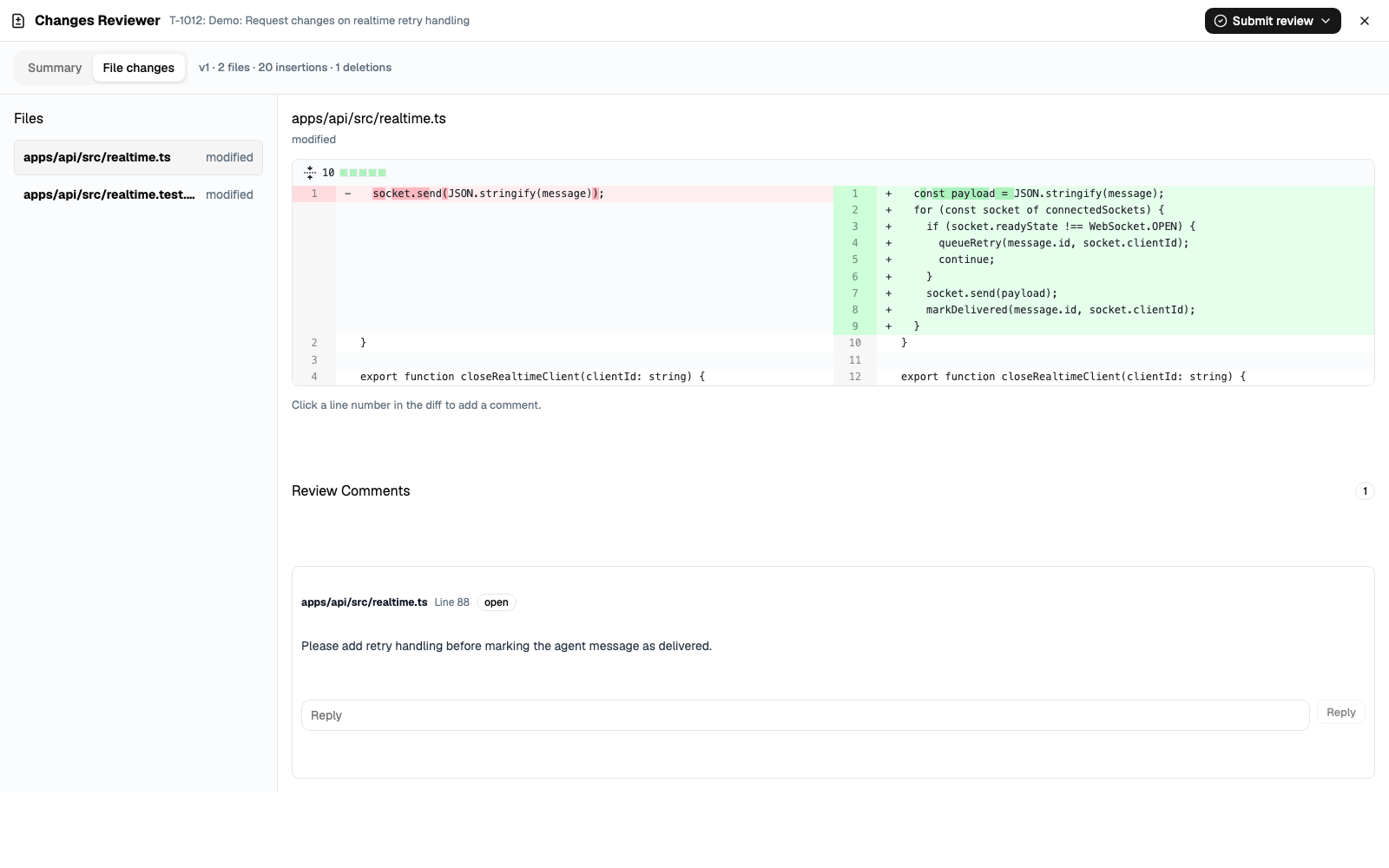 Review files: AI output becomes reviewable